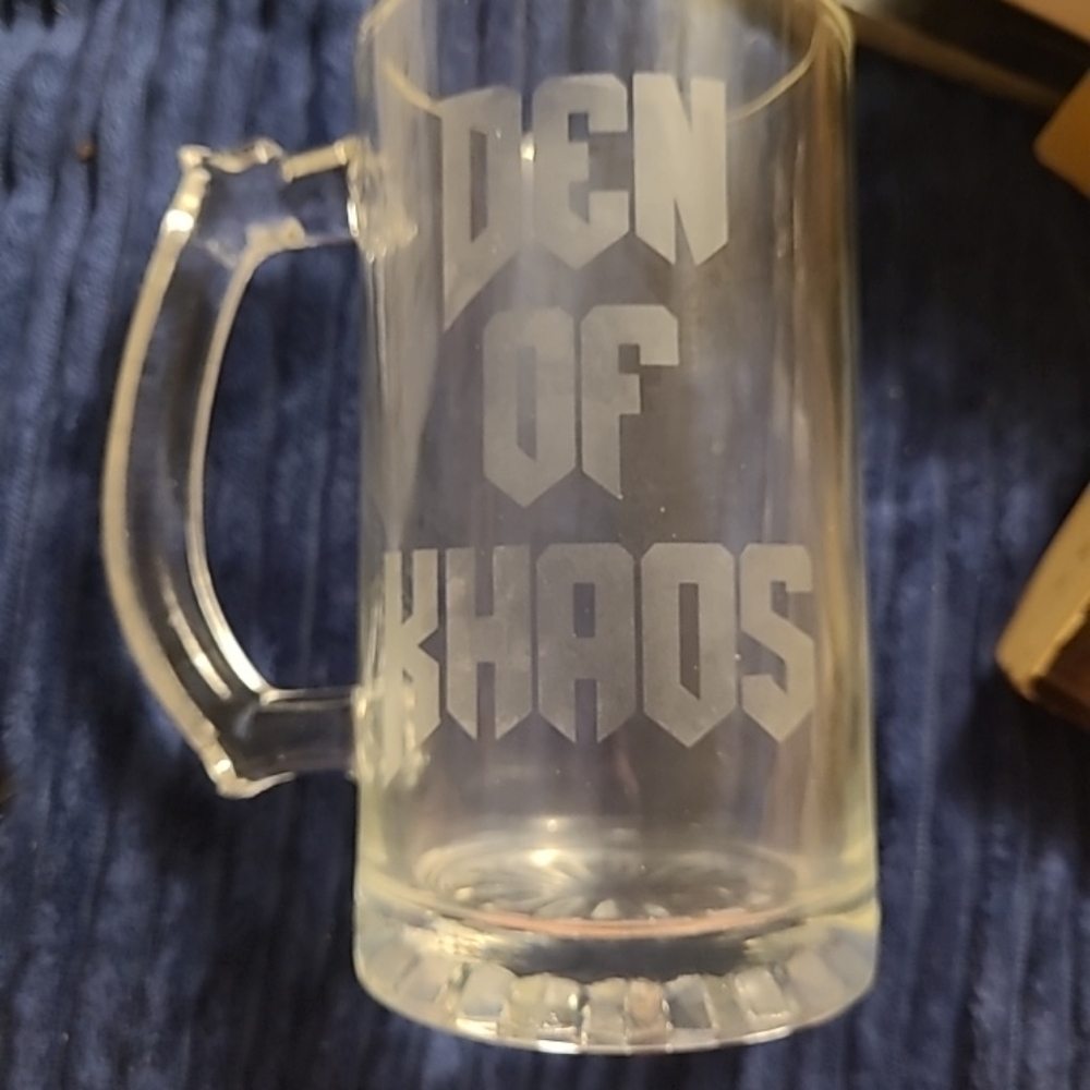 Den of Khaos Clear Glass Mug